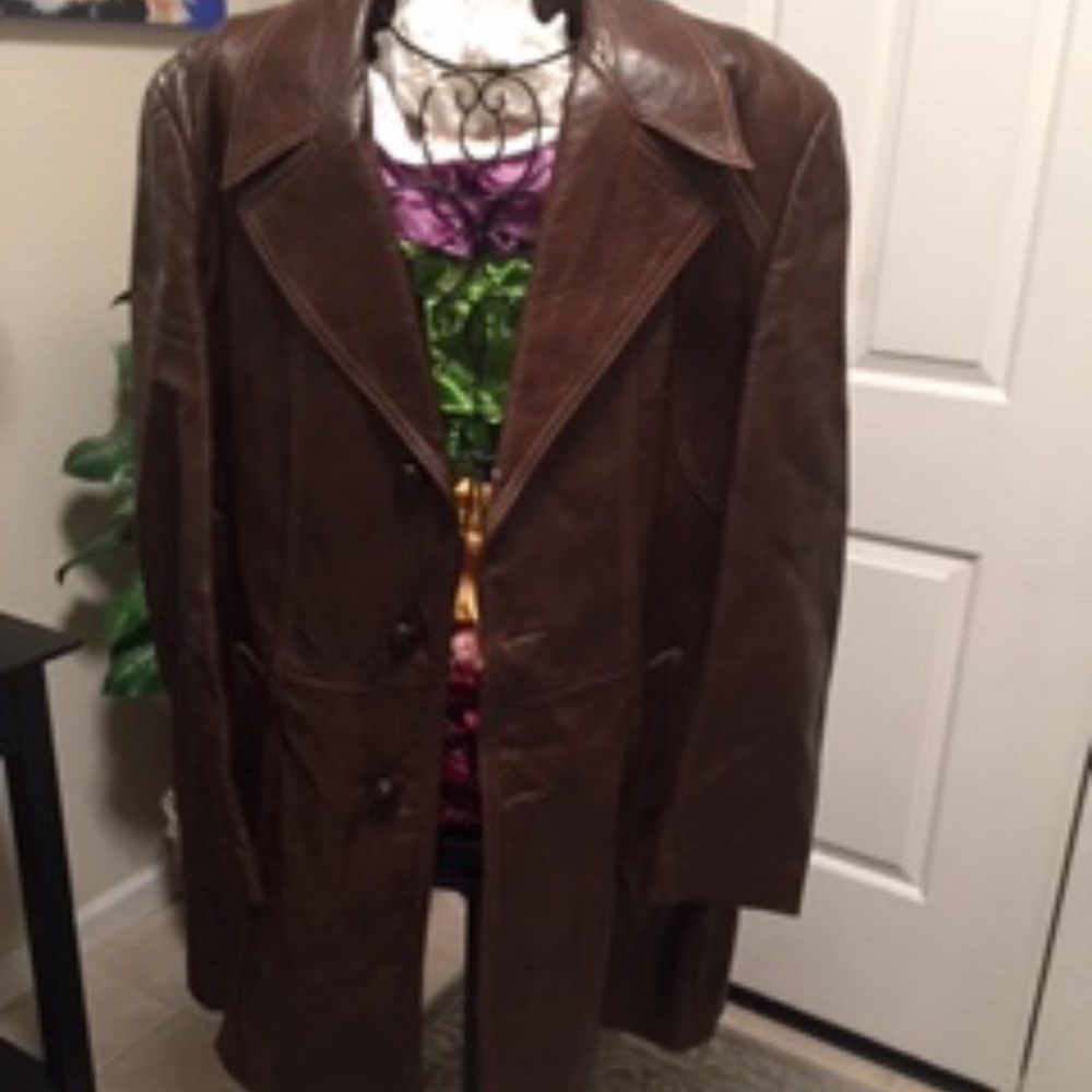 Leather car coat